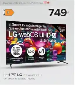 Tien 21 LG Led 75" 7SUA74006LB oferta
