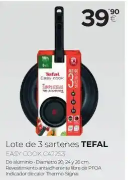 Tien 21 TEFAL Lote de 3 sartenes easy cook c42253 oferta