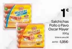 Supermercados El Jamón Oscar mayer - salchichas pollo o pavo oferta