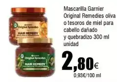 FROIZ Garnier - mascarilla original remedies oliva o tesoros de miel para cabello danado y quebradizo oferta