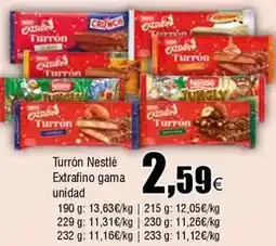 FROIZ Nestlé - turron extrafino gama unidad oferta