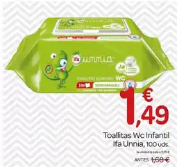 Supermercados El Jamón Ifa unnia - toallitas wc infantil oferta