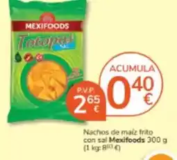 Consum Mexifoods - nachos de maíz frito con sal oferta
