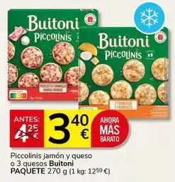 Supermercados Charter Buitoni - piccolinis jamon y queso oferta