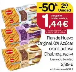 Dhul - flan de huevo original, 0% azucar o sin lactosa
