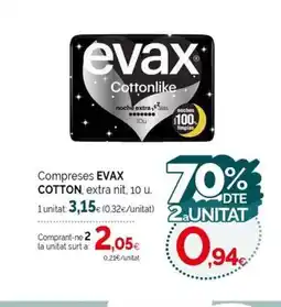 Condis EVAX COTTON Compreses extra nit oferta