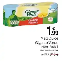 Supermercados El Jamón GIGANTE VERDE Maíz Dulce oferta