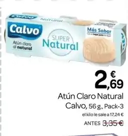 Supermercados El Jamón CALVO Atún Claro Natural oferta