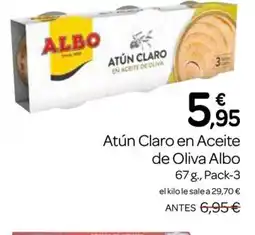 Supermercados El Jamón ALBO Atún Claro en Aceite de Oliva oferta