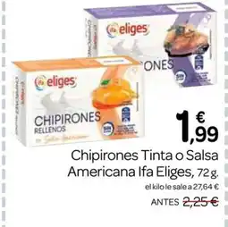 Supermercados El Jamón IFA ELIGES Chipirones Tinta o Salsa Americana oferta