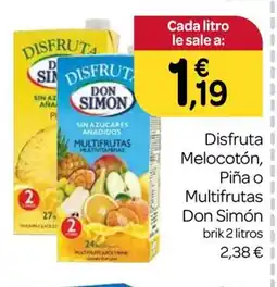 Supermercados El Jamón DON SIMÓN Disfruta Melocotón, Piña o Multifrutas oferta