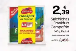 Supermercados El Jamón CAMPOFRIO Salchichas Frankfurt oferta