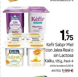 Supermercados El Jamón KEFIR Kefir Sabor Miel con Jalea Real o sin Lactosa Kaiku oferta
