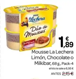 Supermercados El Jamón Mousse La Lechera Limón, Chocolate o Milkibar oferta