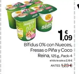 Supermercados El Jamón BIFIDUS 0% con Nueces, Fresas o Piña y Coco Reina oferta