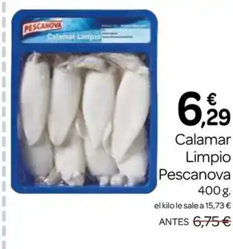 Supermercados El Jamón PESCANOVA Calamar Limpio oferta