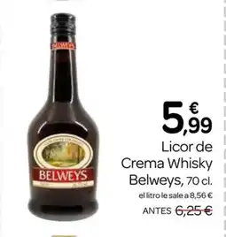 Supermercados El Jamón BELWEYS Licor de Crema Whisky oferta