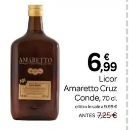 Supermercados El Jamón Licor Amaretto Cruz Conde oferta