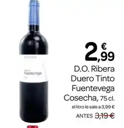 Supermercados El Jamón D.O. Ribera Duero Tinto Fuentevega Cosecha oferta
