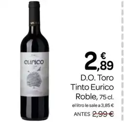 Supermercados El Jamón D.O. Toro Tinto Eurico Roble oferta