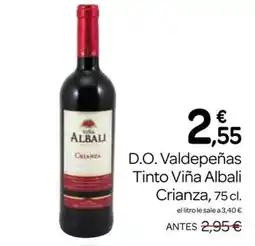 Supermercados El Jamón D.O. Valdepeñas Tinto Viña Albali Crianza oferta