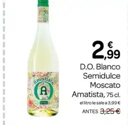 Supermercados El Jamón AMATISTA D.O. Blanco Semidulce Moscato oferta