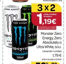 Supermercados El Jamón MONSSTER Zero Energy, Zero Absolutely o Ultra White oferta