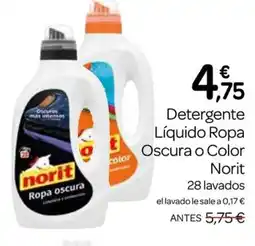 Supermercados El Jamón NORIT Detergente Líquido Ropa Oscura o Color oferta