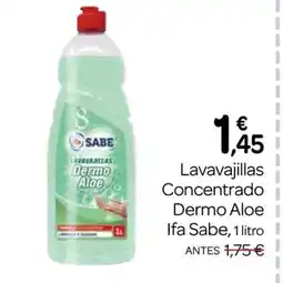 Supermercados El Jamón IFA SABE Lavavajillas Concentrado Dermo Aloe oferta