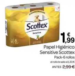 Supermercados El Jamón SCOTTEX Papel Higiénico Sensitive oferta