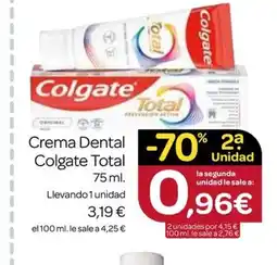 Supermercados El Jamón Crema Dental Colgate Total oferta
