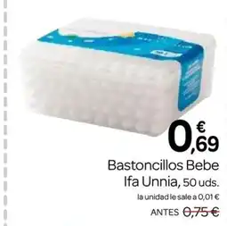 Supermercados El Jamón IFA UNNIA Bastoncillos Bebe oferta