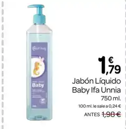 Supermercados El Jamón IFA UNNIA Jabón Líquido Baby oferta