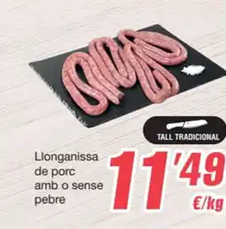 SPAR Fragadis Llonganissa de porc amb o sense pebre oferta