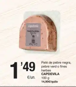 SPAR Fragadis CAPDEVILA Paté de pebre negra, pebre verd o fines herbes oferta
