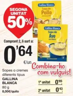 SPAR Fragadis GALLINA BLANCA Sopes o cremes diferents tipus oferta