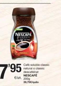 SPAR Fragadis NESCAFÉ Cafè soluble classic natural o classic descafeinat oferta