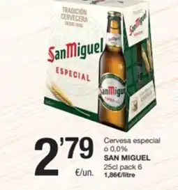 SPAR Fragadis SAN MIGUEL Cervesa especial o 0,0% oferta