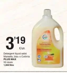SPAR Fragadis PLUS MAX Detergent liquid sabó Marsella, blau o Colònia oferta