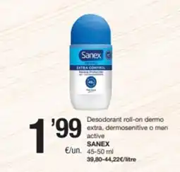 SPAR Fragadis SANEX Desodorant roll-on dermo extra, dermosenitive o men active oferta