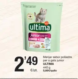 SPAR Fragadis ULTIMA Menjar sabor pollastre per a gats junior oferta