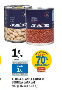 E.Leclerc JAE Alubia blanca larga o lenteja lata oferta