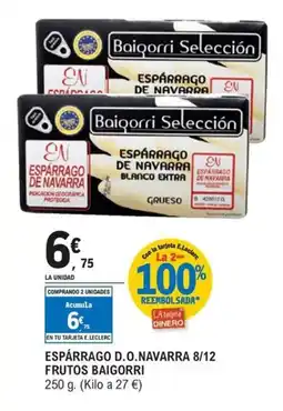 E.Leclerc BAIGORRI Espárrago d.o.navarra 8/12 frutos oferta