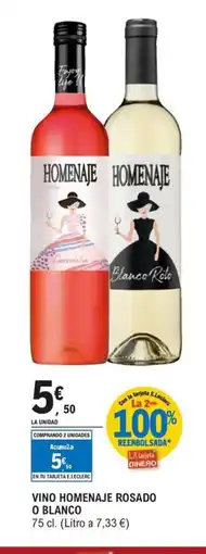 E.Leclerc Vino homenaje rosado o blanco oferta