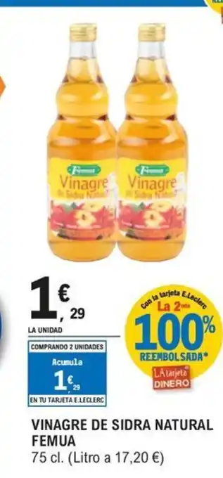 E.Leclerc FEMUA Vinagre de sidra natural oferta