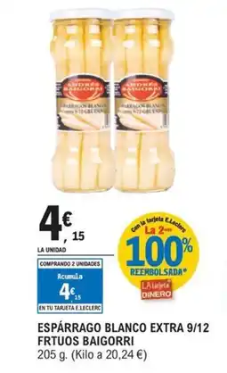 E.Leclerc BAIGORRI Espárrago blanco extra 9/12 oferta