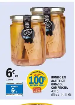E.Leclerc Bonito en aceite de girasol compincha oferta