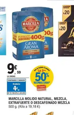 E.Leclerc MARCILLA Molido natural, mezcla, extrafuerte o descafeinado mezcla oferta