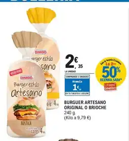 E.Leclerc Burguer artesano original o brioche oferta