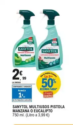 E.Leclerc SANYTOL Multiusos pistola manzana o eucalipto oferta